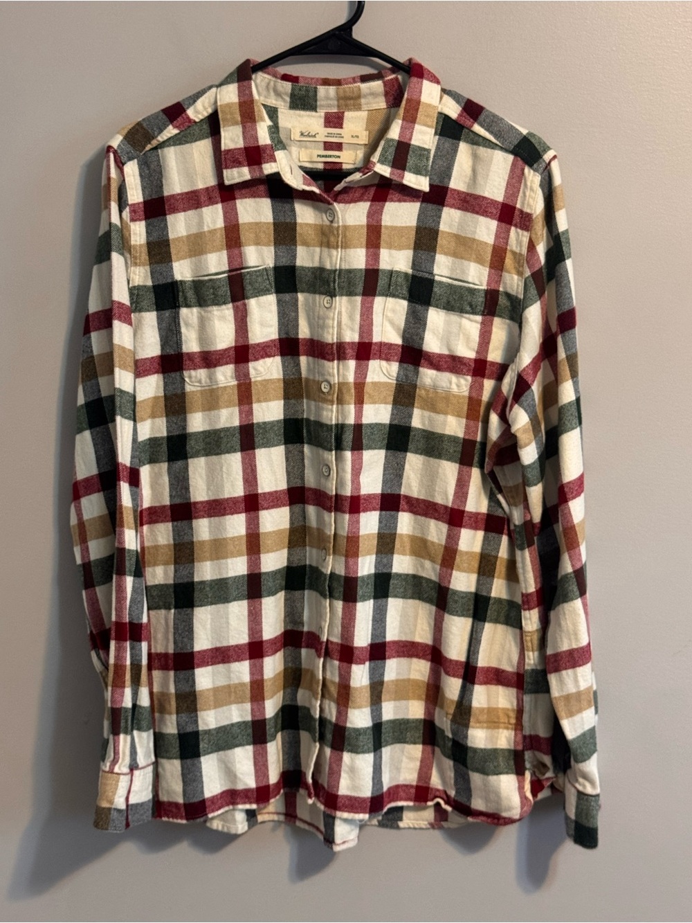 Woolrich Pemberton Women's XL Plaid Cotton Flannel Button Front Shirt